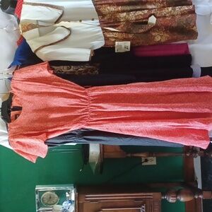 Vintage Alexis Red & White Polka Dot Dress, 1980s, flutter sleeves & skirt